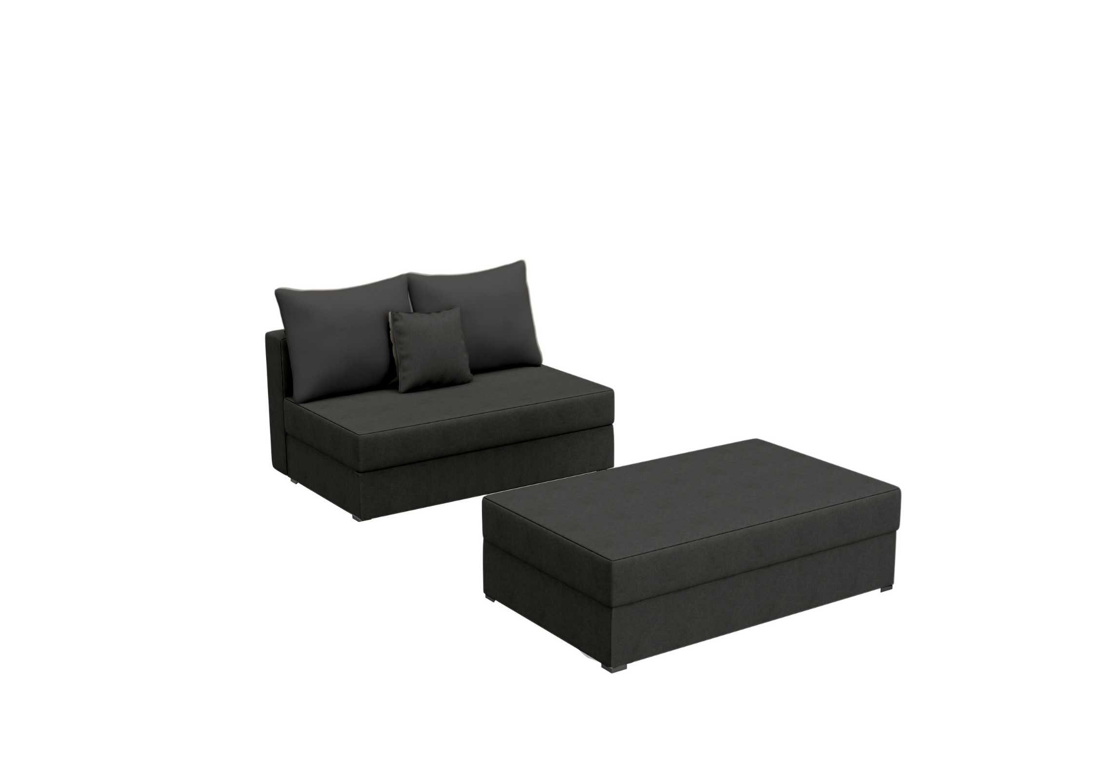 Mała czarna sofa rozkładana